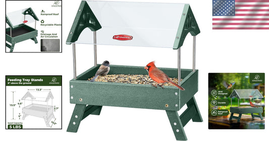 Eco-Friendly Ground Bird Feeder - 5 lbs Capacity for Wild Birds & Squirrels