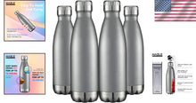 Load image into Gallery viewer, Reusable 17oz Vacuum Insulated Bottles - Gray Stainless Steel Sports Hydration