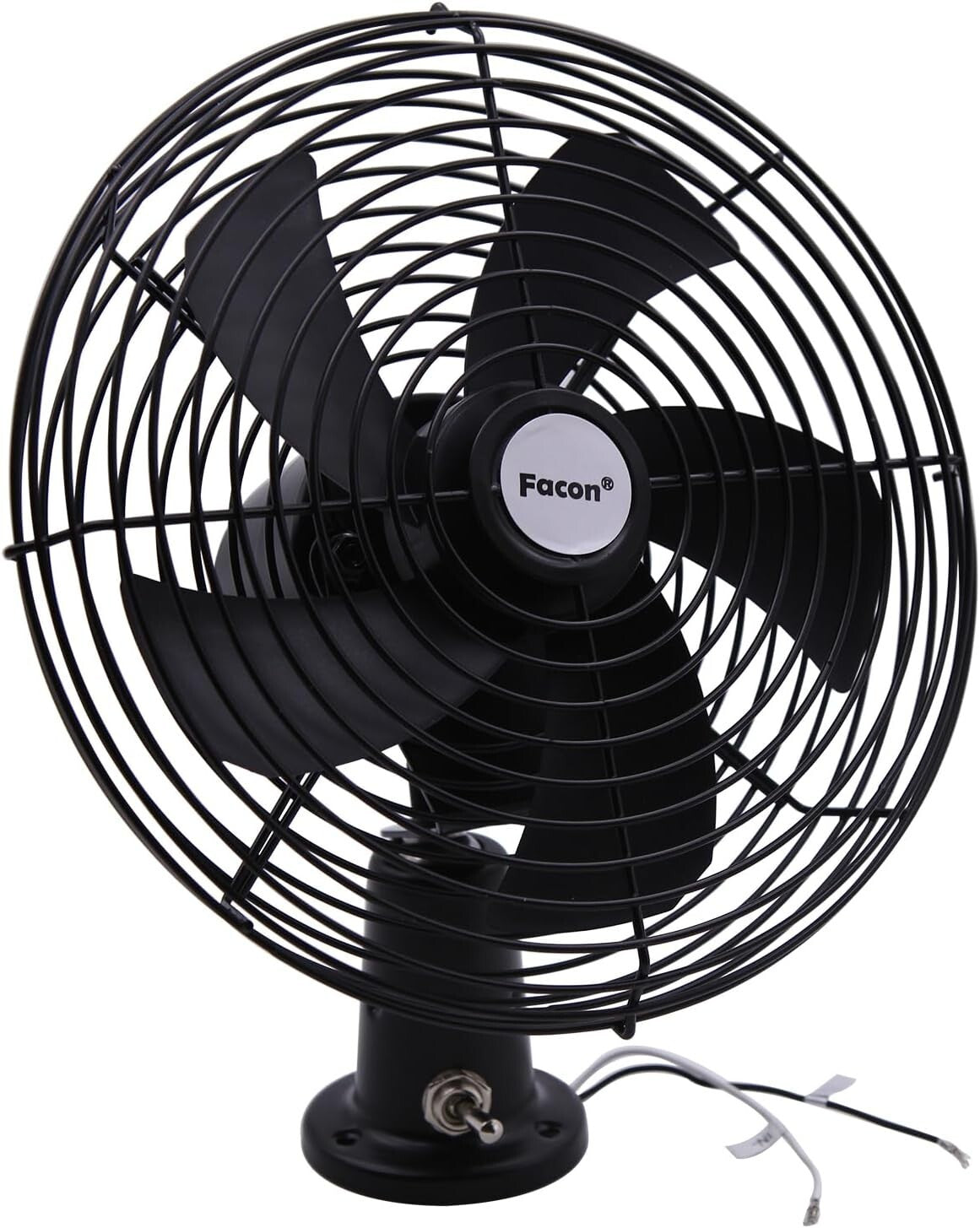 Versatile 12V Car Cooling Fan with Manual 2-Speed Switch - Modern Metal Finish