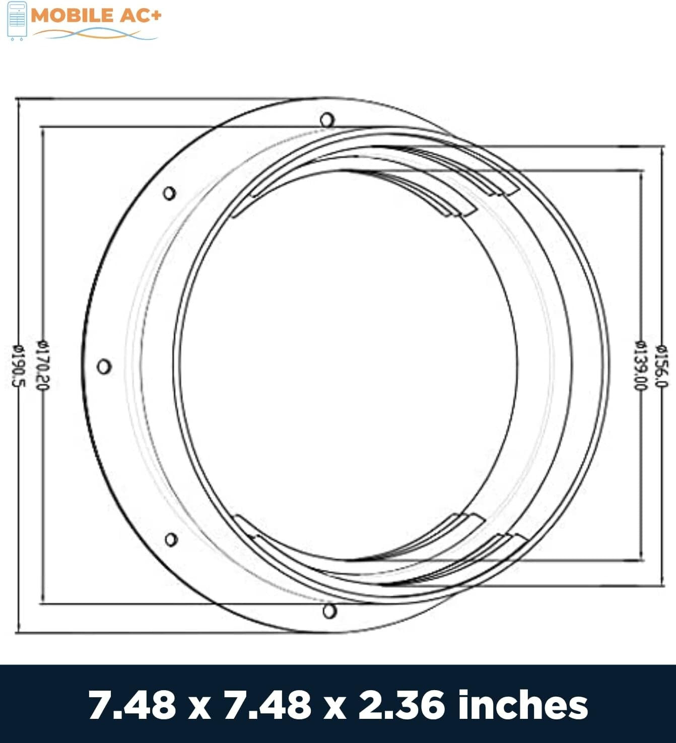 Compact Omni-Directional AC Exhaust Hose Connector with Easy Installation Kit