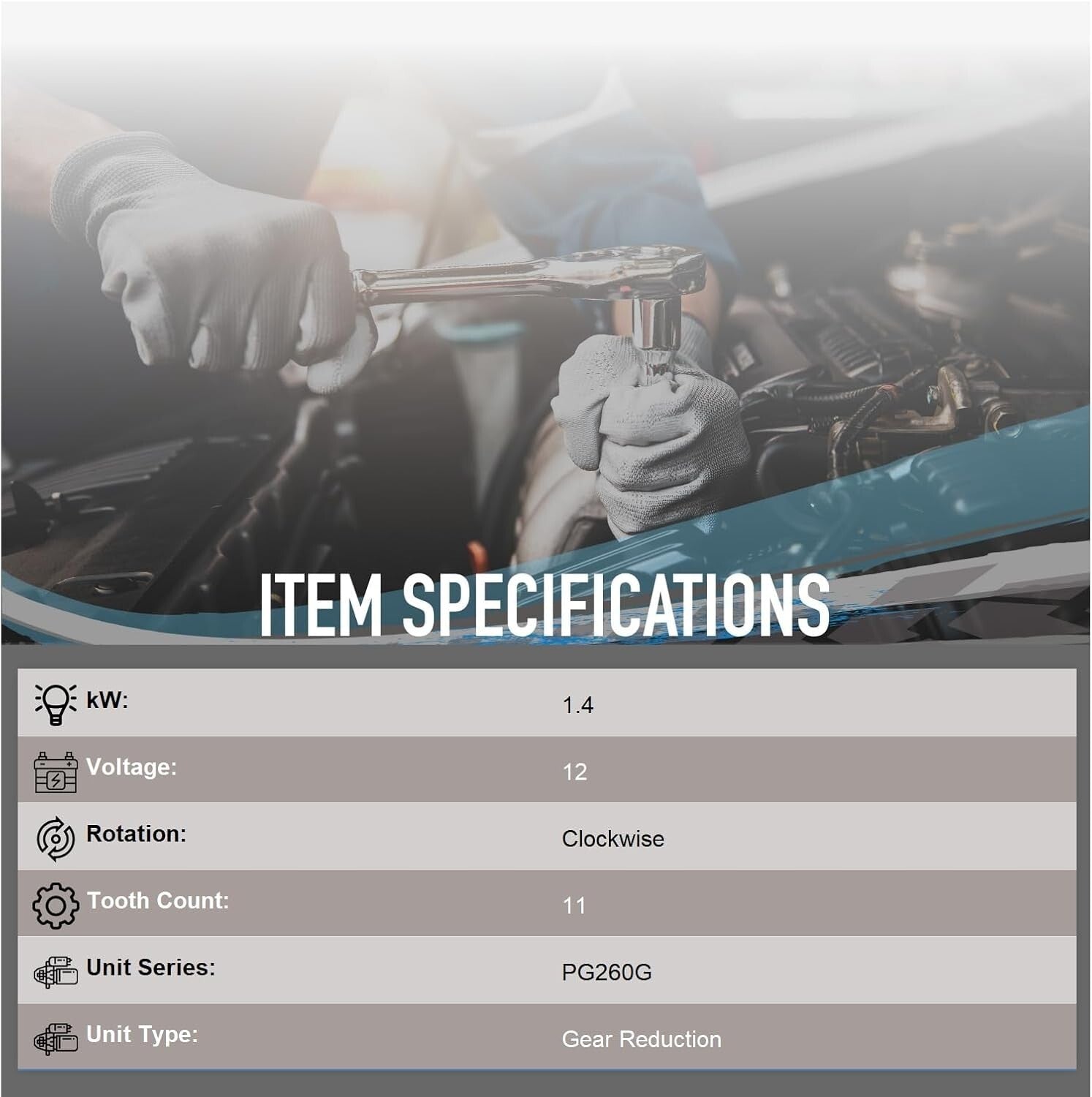 Durable New 1.4kW Starter Compatible with Mercruiser 3.0/5.0/350 Mag Series