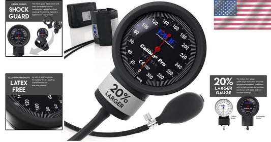 Extra Large Gauge Aneroid Sphygmomanometer with Durable Shock Guard & Adult Cuff