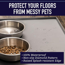 Load image into Gallery viewer, Non-Slip Silicone Pet Feeding Mat for Dogs and Cats - Dishwasher Safe 30" x 22"