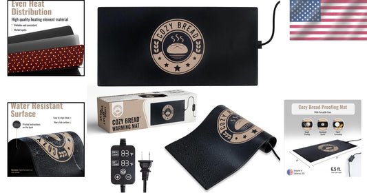 Thermostat Controlled Bread Proofing Mat for Perfect Dough Rising, 10" x 21"