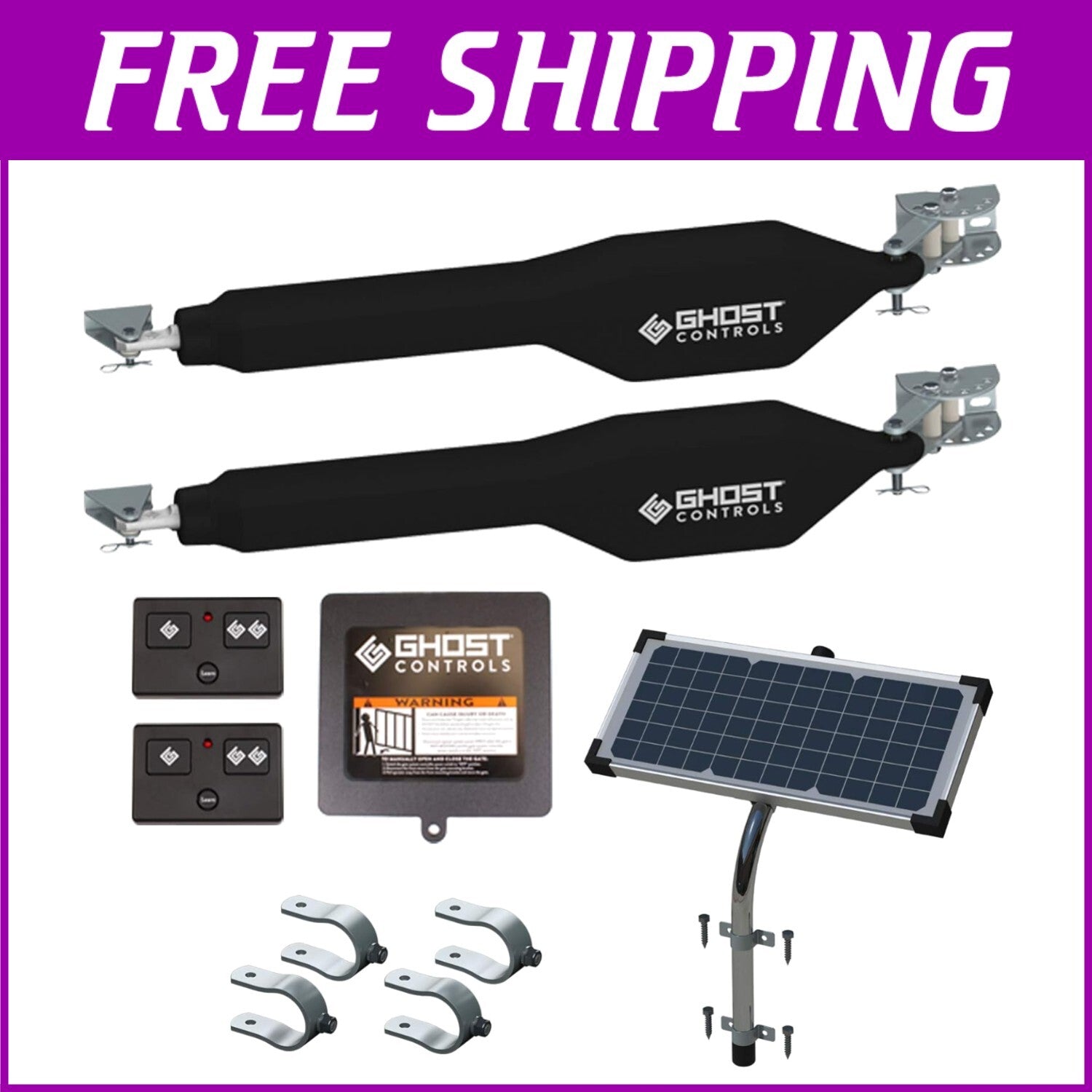 DIY Solar Dual Swing Gate Opener with 10W Panel - Long-Range Remote Control