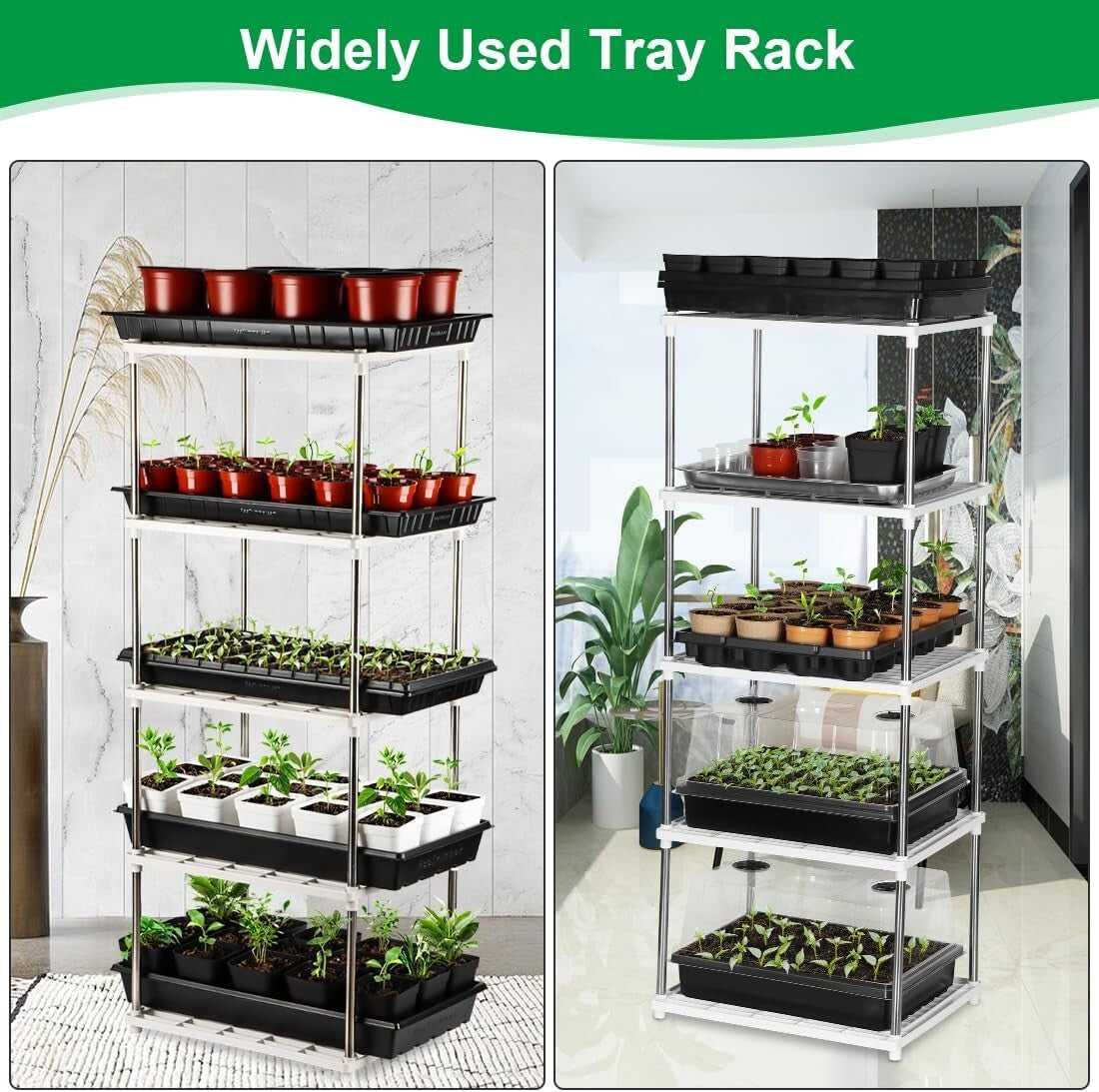 Compact 5-Tier Greenhouse Seedling Storage Rack - Easy Assembly & Versatile Use