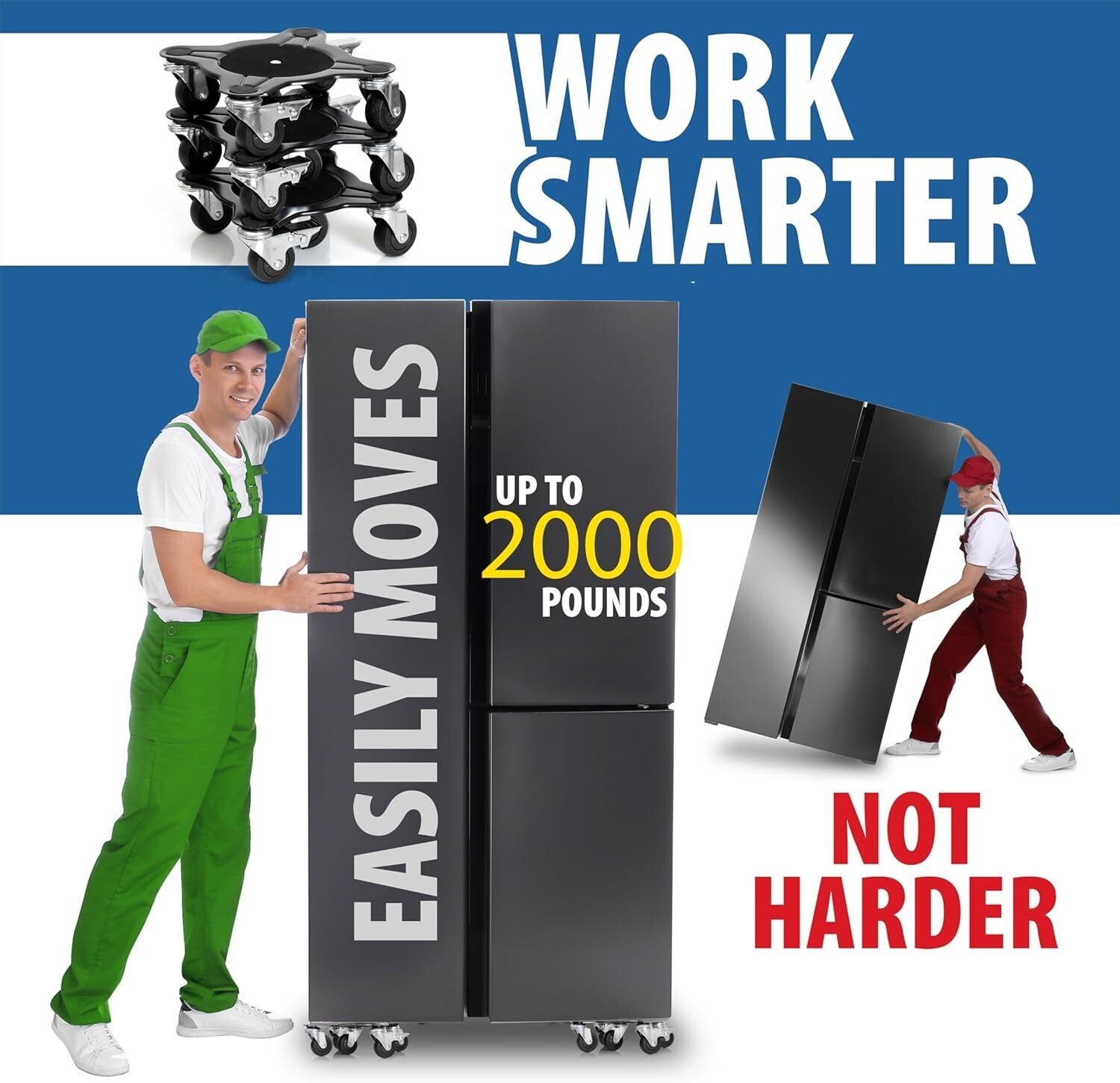 2000 lbs Capacity Furniture Dolly Set with Wheels - Perfect for Safe Relocations