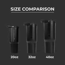 Load image into Gallery viewer, 40oz Black Stainless Steel Tumbler with Straw - Vacuum Insulated &amp; Leakproof