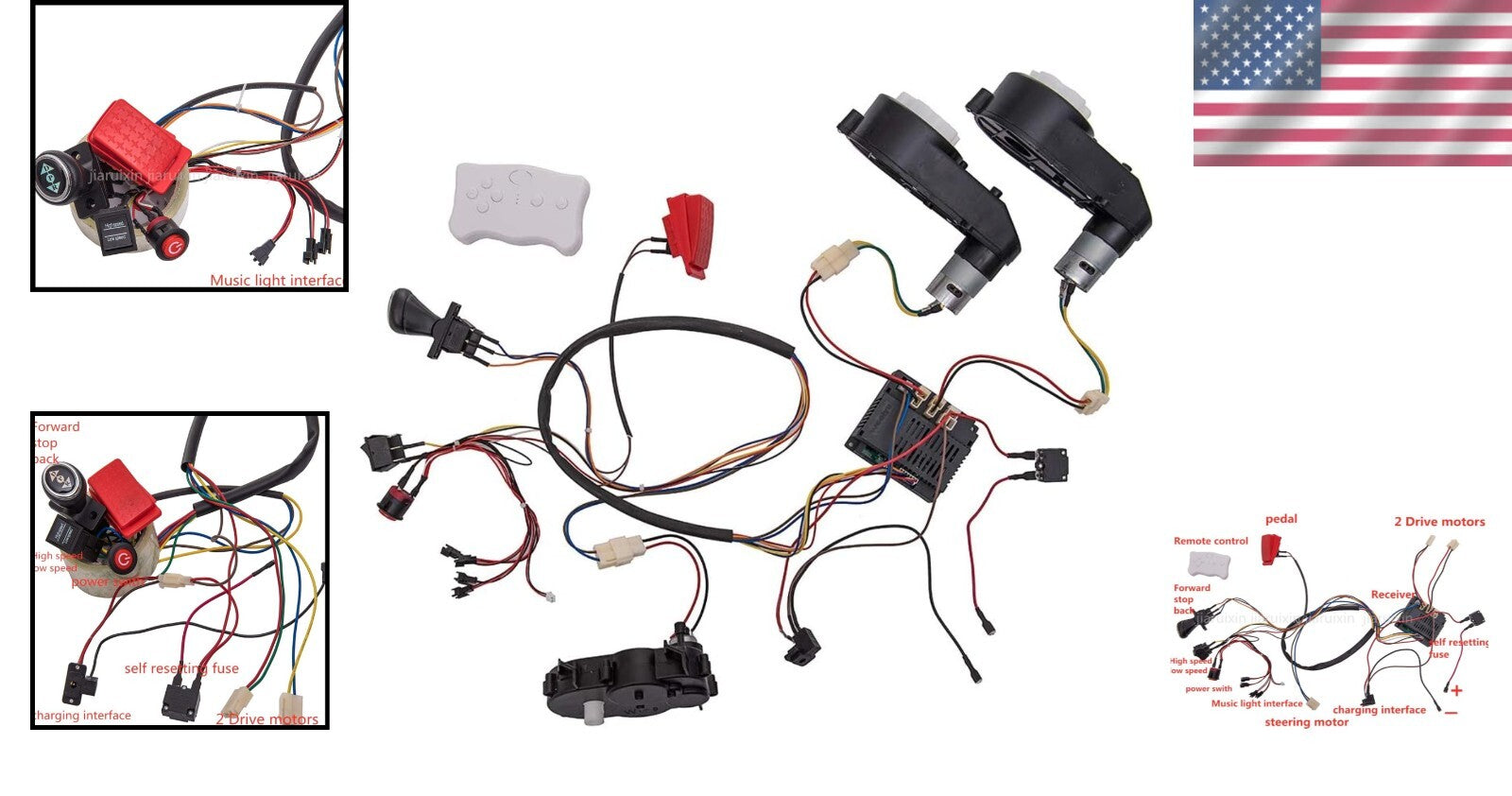 Transform Your Kids Ride-On Car: 12V Modification Kit with Wiring & Motors