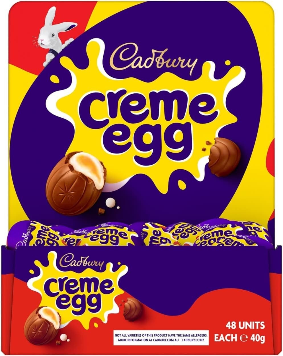 48 Pack of Creme Eggs - Vegetarian Milk Chocolate Eggs for Easter Celebrations