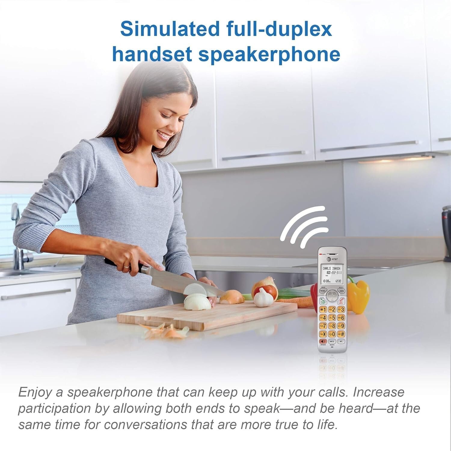 Dual Handset DECT 6.0 Cordless Phone System with Call Waiting & Voicemail Access