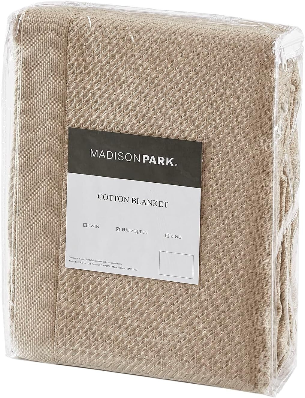 Elegant Solid Khaki Cotton Blanket - 100% Egyptian 90"x90" Perfect for Any Room