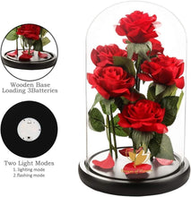 Load image into Gallery viewer, Sophisticated Silk Rose with LED Dome - Ideal Birthday and Valentine's Gifts