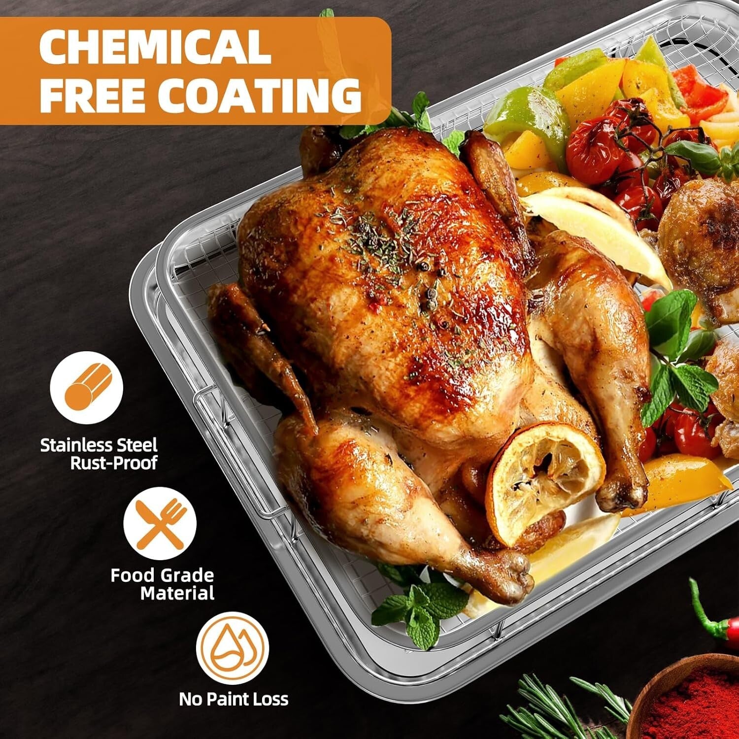 Dual-Sized Air Fryer Basket and Tray Set - Dishwasher Safe & Mess-Free Cooking