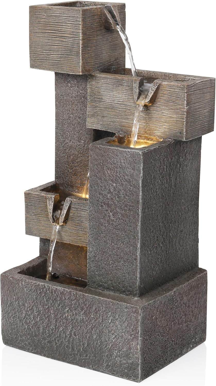 Durable 19" LED Illuminated Water Fountain – Perfect for Indoor & Outdoor Use