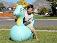 Load image into Gallery viewer, Magical Blue Dragon Bouncy Hoppers - Durable Kids Inflatable Toys for Outdoors
