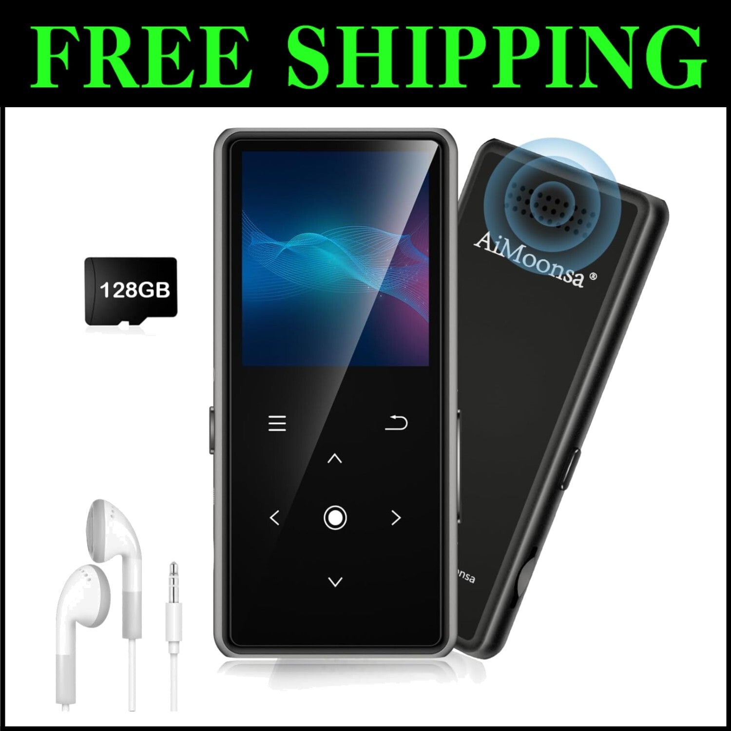 Portable 128GB MP3 Player with Bluetooth 5.2 & Built-in HD Speaker – Great Gift!