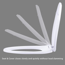 Load image into Gallery viewer, White Elongated Toilet Seat with Quick Release - Premium Quiet Close Design
