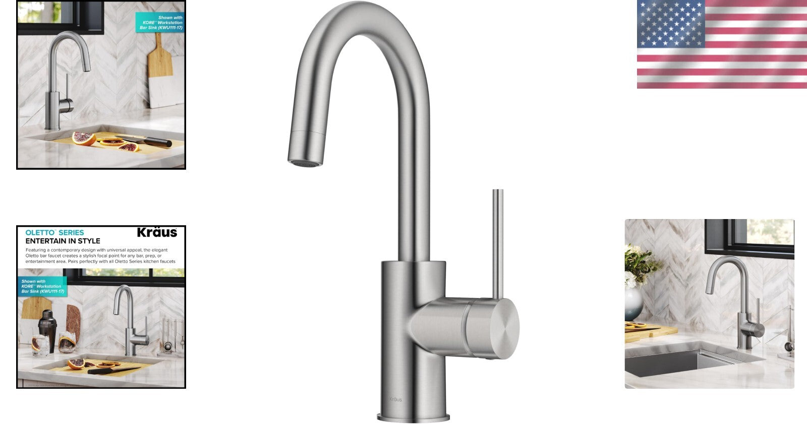 Spot-Free Single Handle Bar Faucet - Stainless Steel Finish for Easy Maintenance