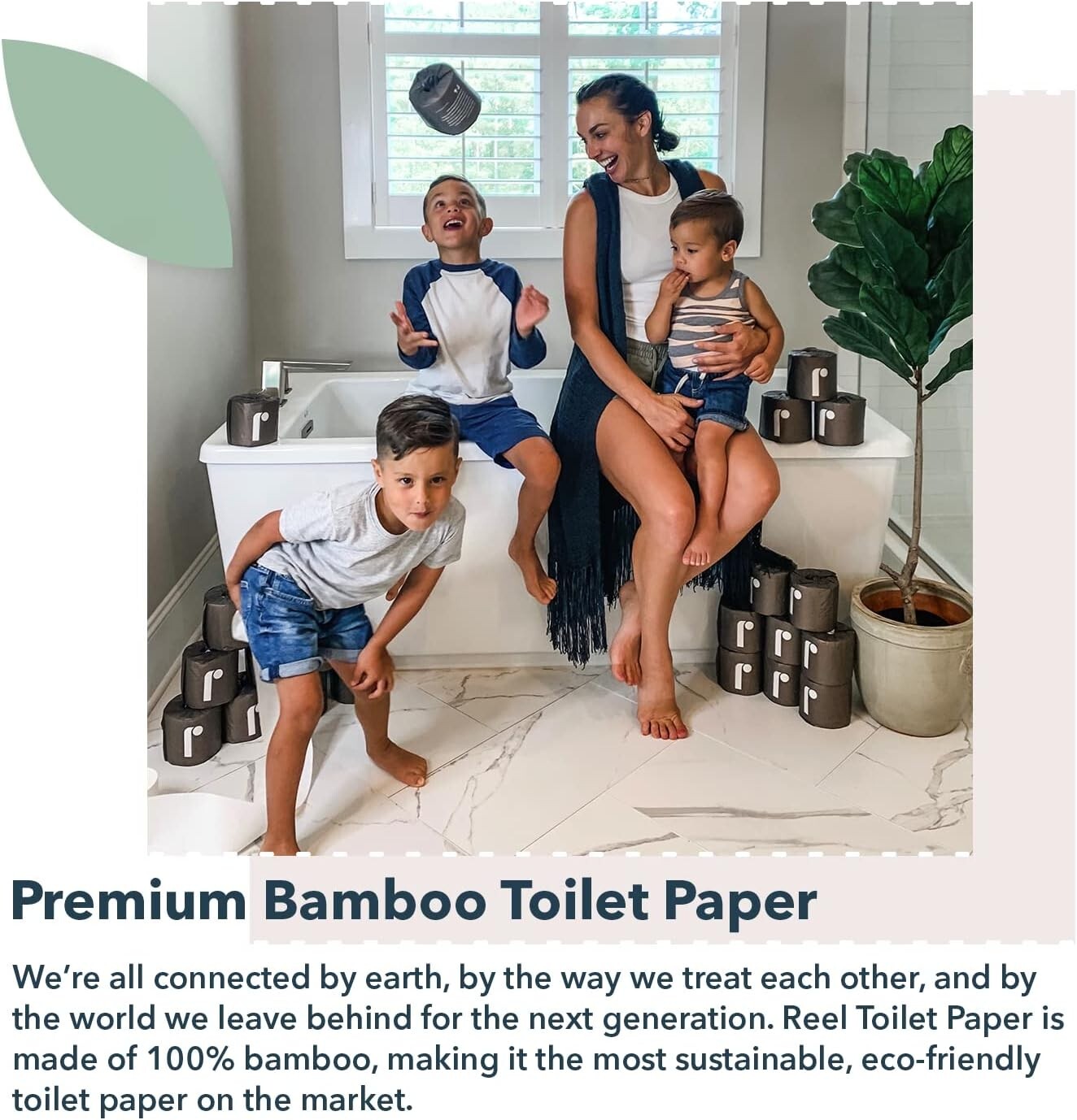 Eco-Conscious Bamboo Toilet Paper - 48 Rolls, Biodegradable and Fragrance-Free