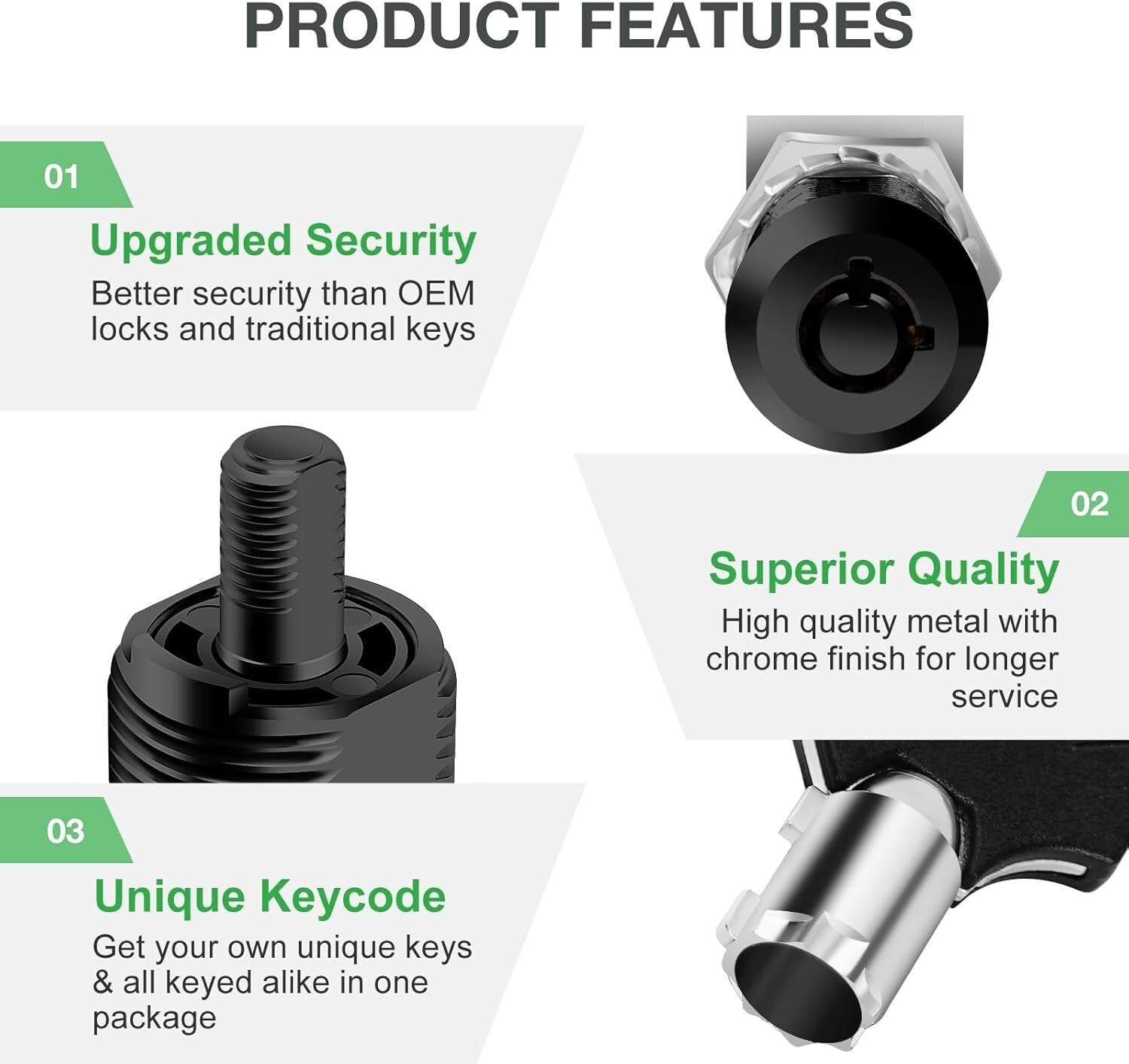 10-Pack RV Storage and Toolbox Locks - Chrome Finish 5/8 Inch Keyed Alike