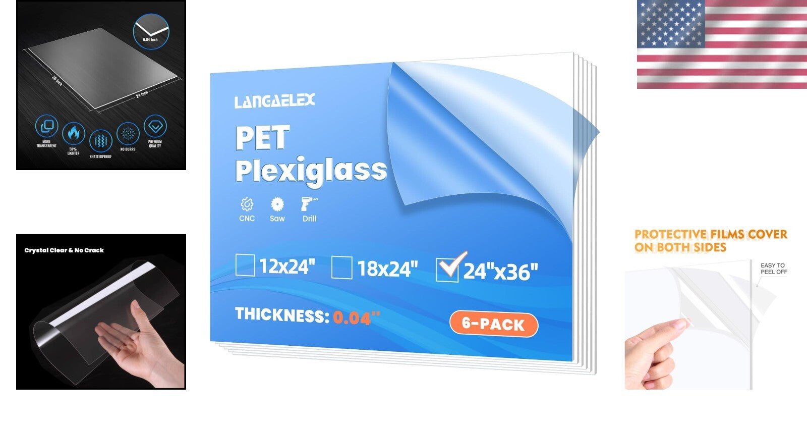 Versatile 6 Pack of 24x36 Plexiglass Sheets for DIY Pet Projects & Crafts
