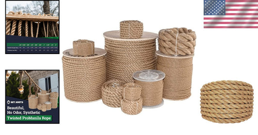 Affordable 5/8" x 100ft UnManila Outdoor Rope - Ideal for Utility & DIY Projects