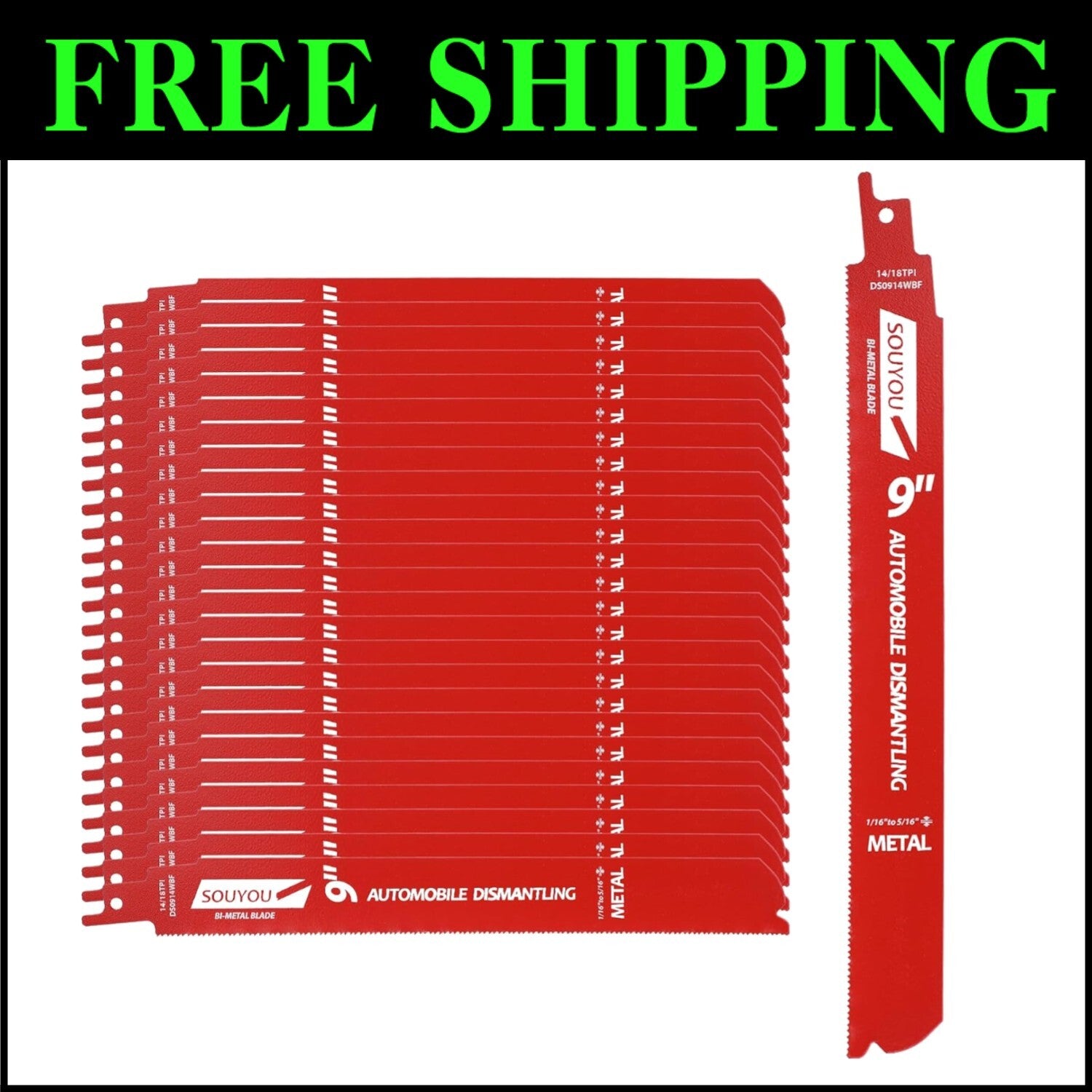 Premium Non-Stick 9" Reciprocating Saw Blades 25 Pack - Ideal for Professionals