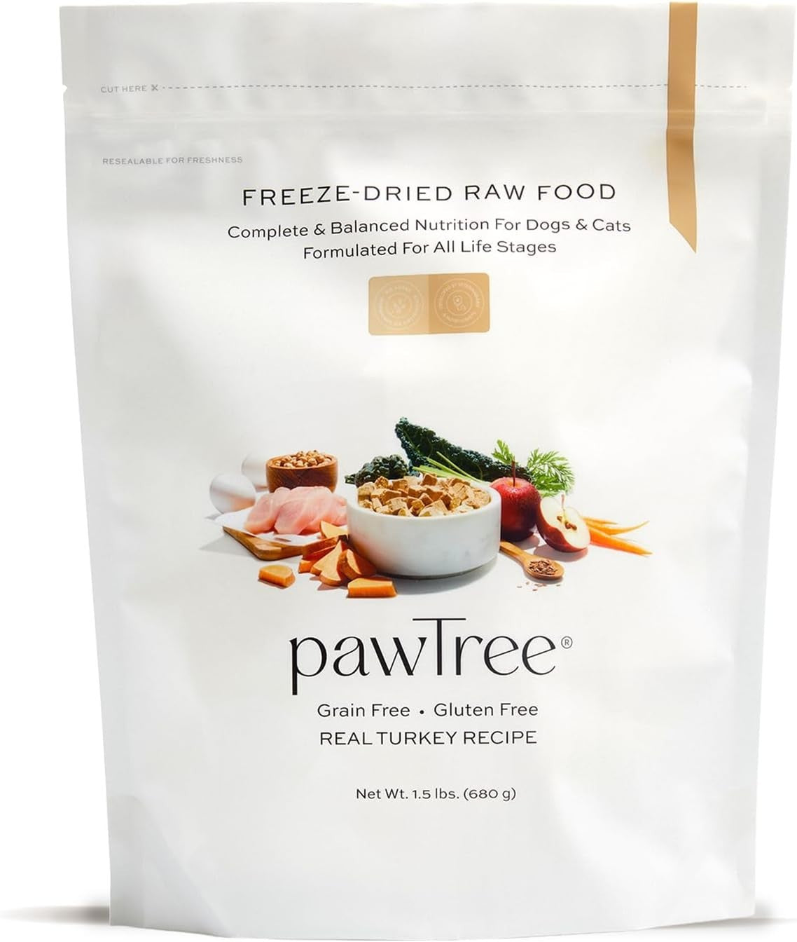 All-Natural 1.5 lbs Freeze-Dried Turkey Nutrition for Dogs, Complete & Balanced