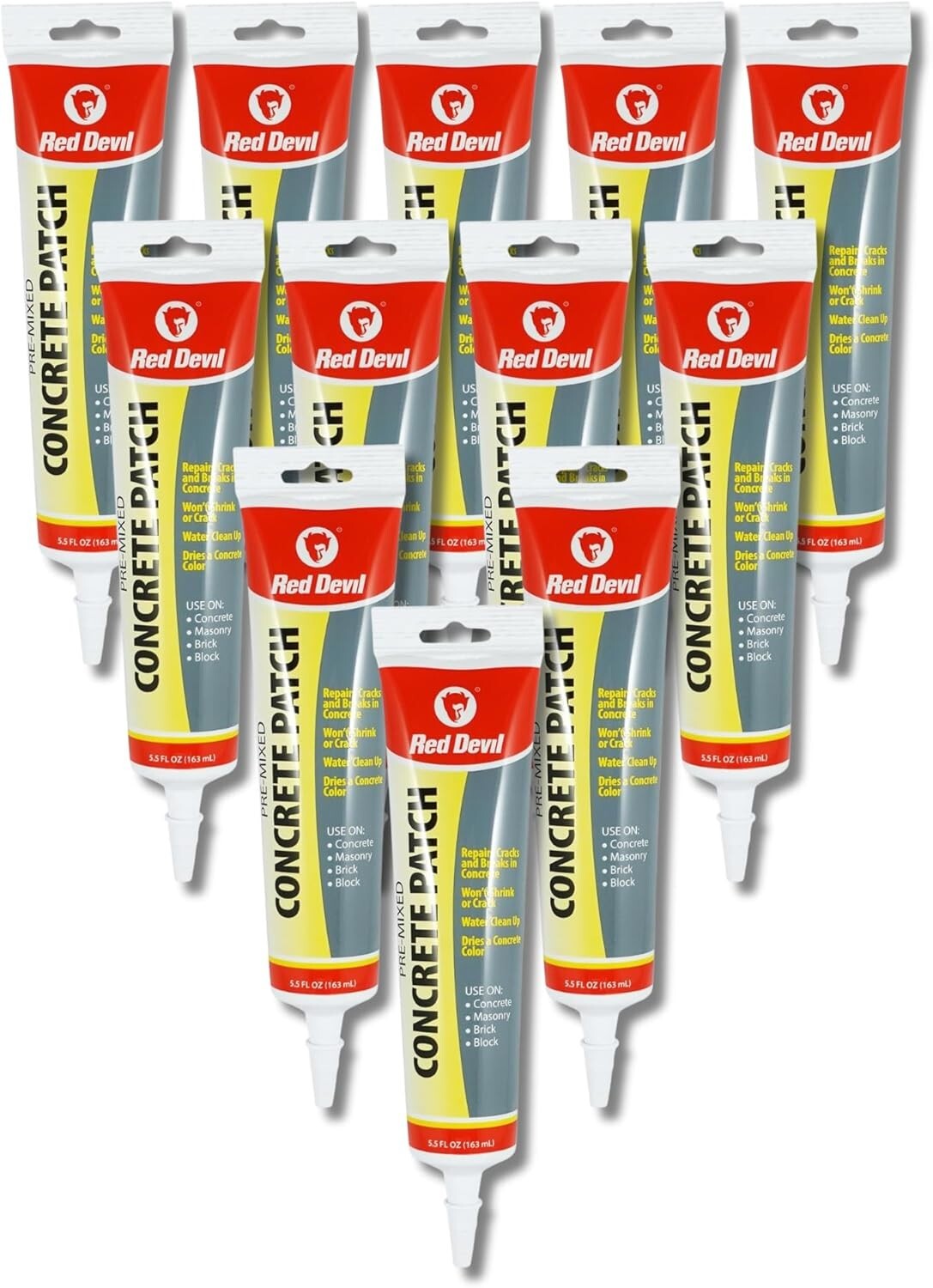 Flexible Gray Cement Crack Filler: 12 Tubes, Ideal for Indoor/Outdoor Repairs