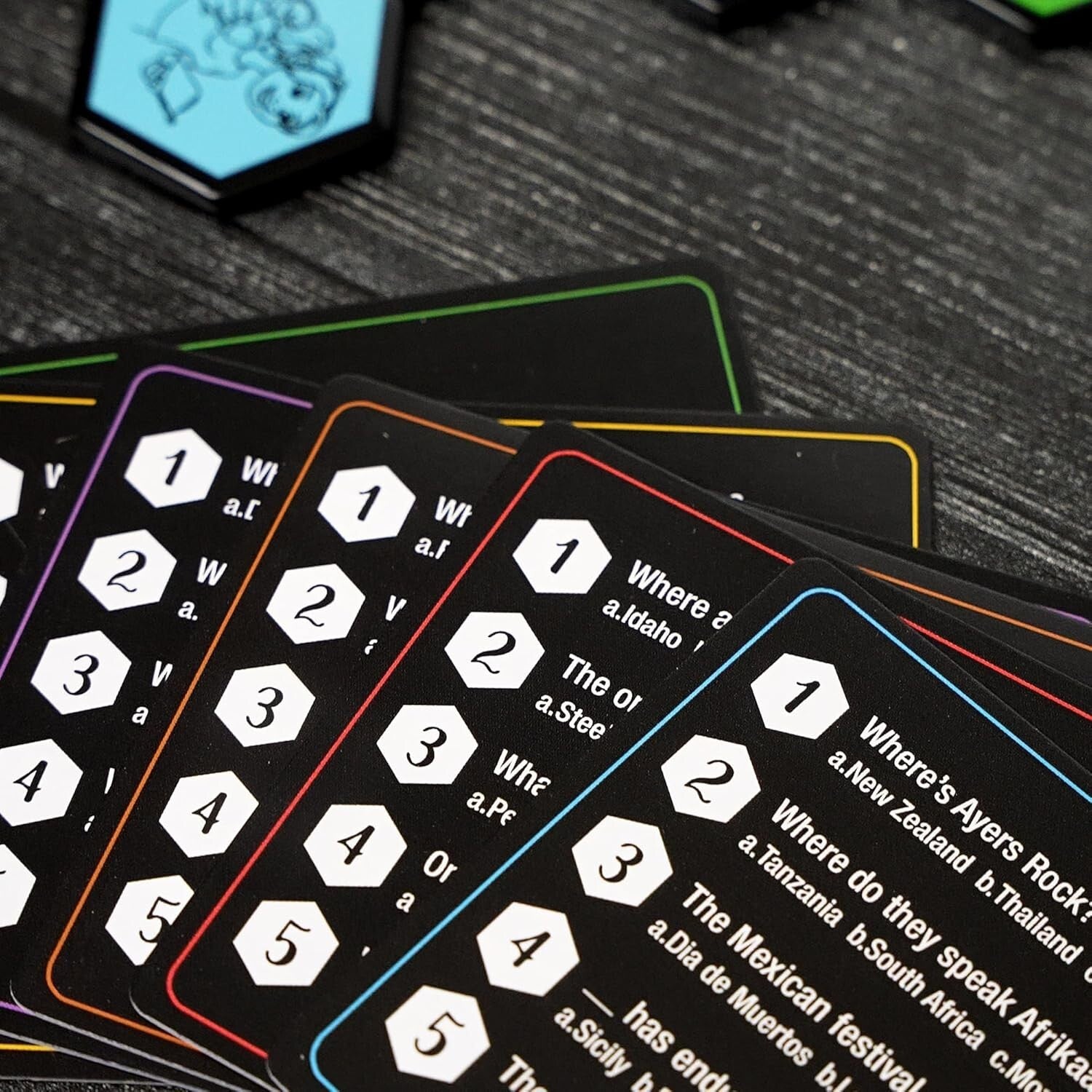 1500-Question Trivia Board Game with 65 Hexagon Tiles for Engaging Challenges