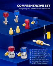 Load image into Gallery viewer, 4-Way R1234yf AC Gauge Set with Hoses &amp; Quick Couplers for Precision HVAC Care