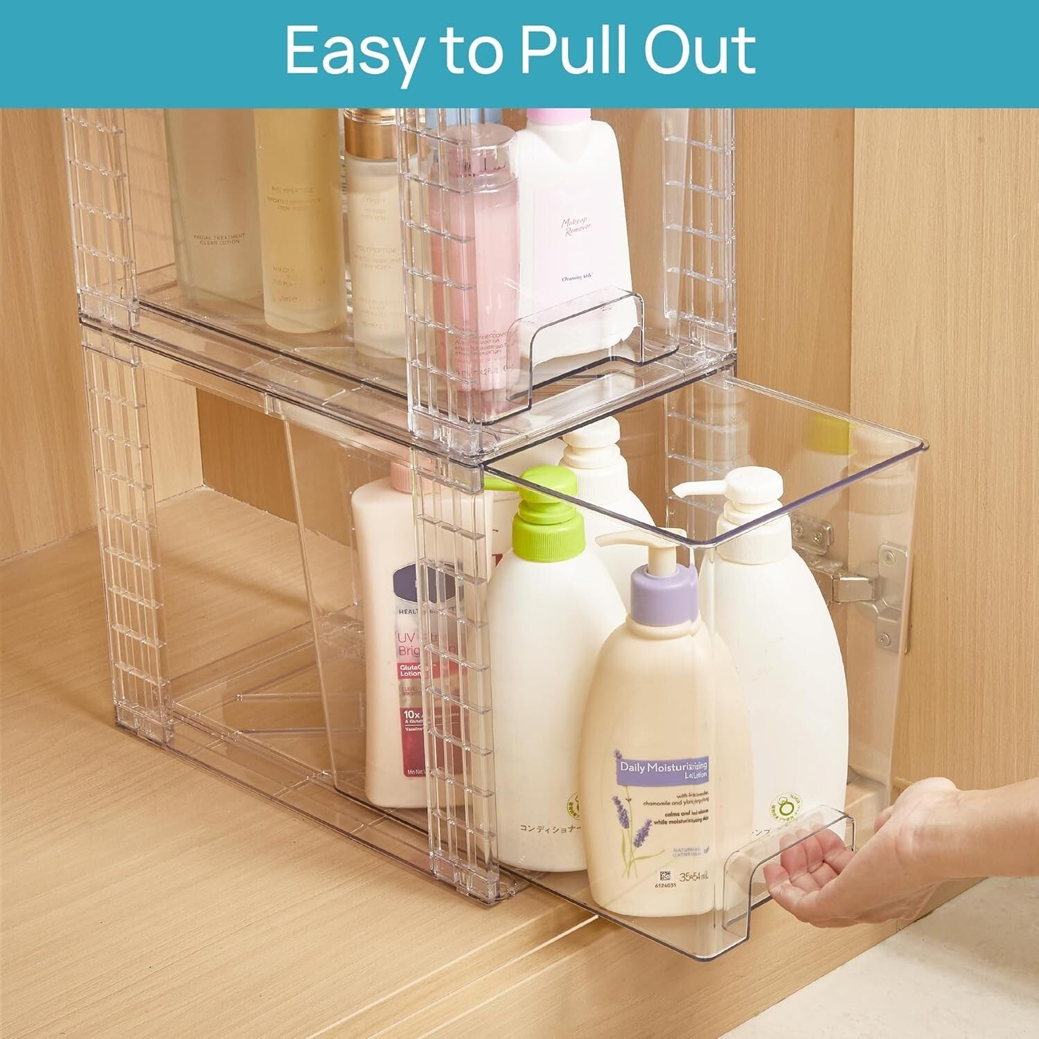Multi-Purpose Clear Plastic Storage Drawers - Ideal for Cabinets & Vanities