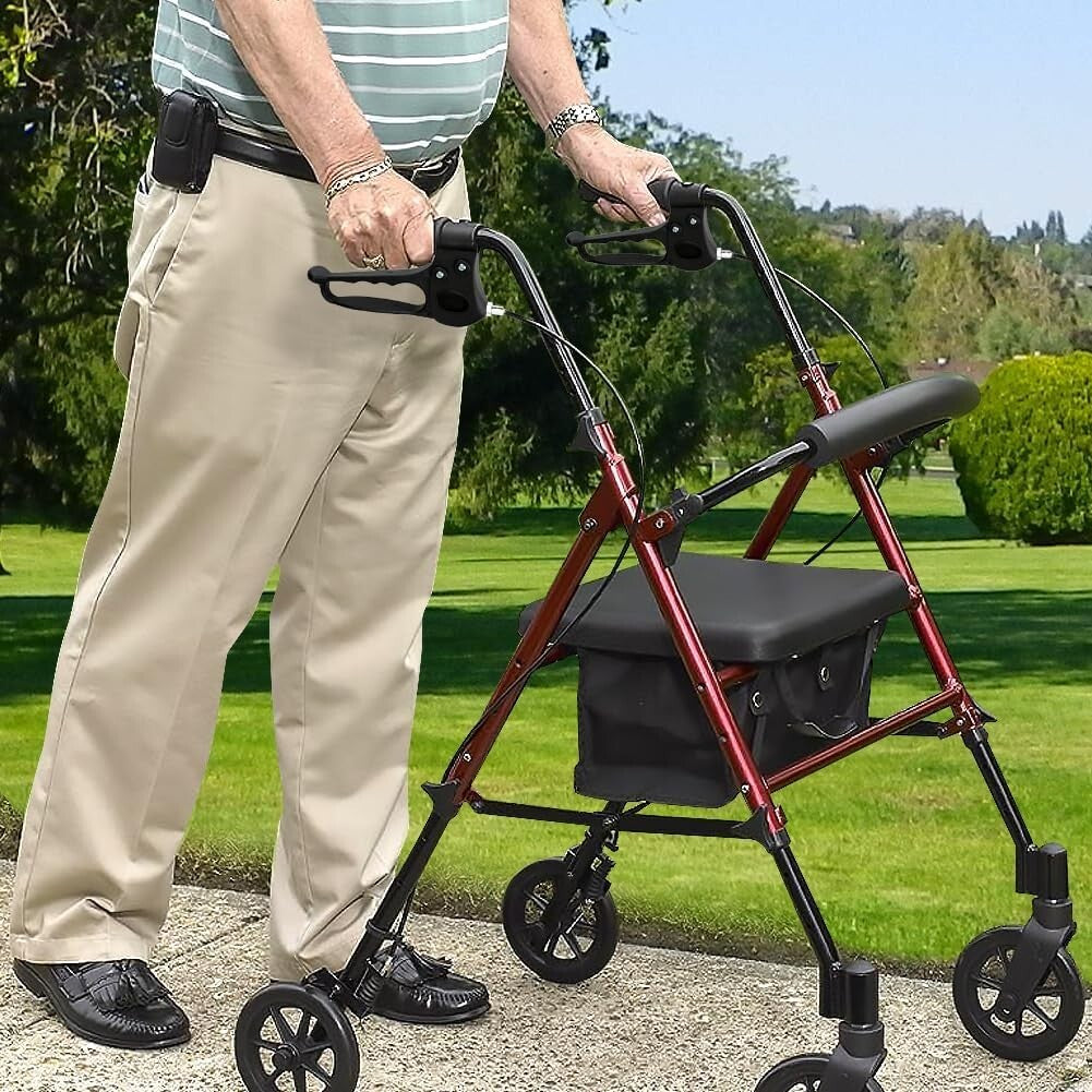 2 Pack High-Quality Hand Brake Assembly for Rollator & Walker Safety