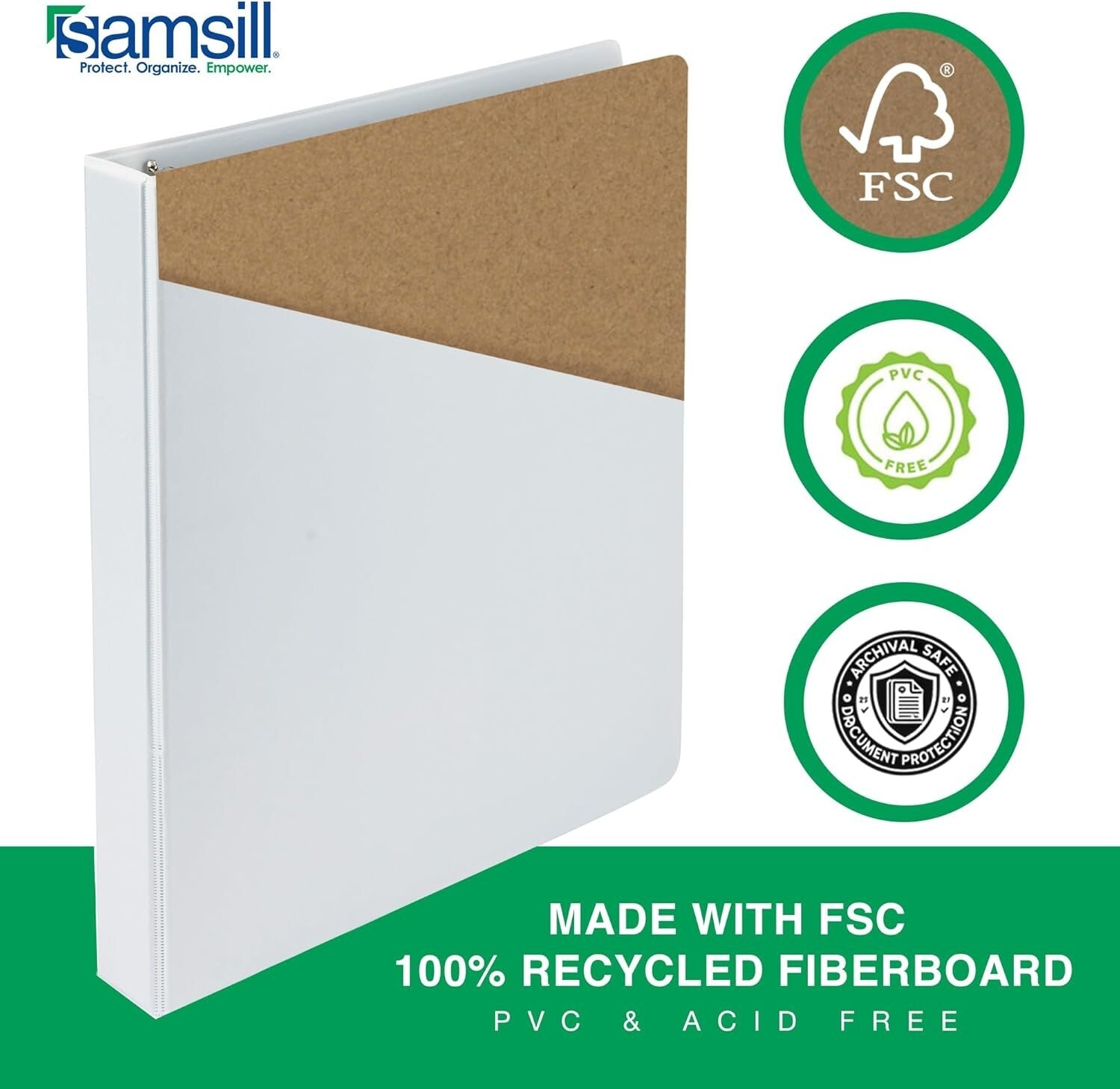 12 Pack of 1.5-Inch Clear View 3 Ring Binders - Durable, Archival Safe, White