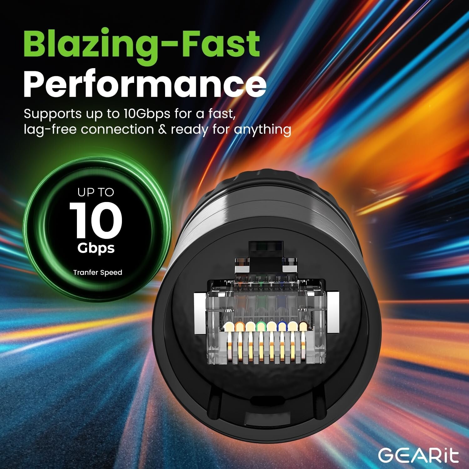 High-Speed 10Gbps 150ft Shielded Ethernet Cable with Locking EtherCON Connectors