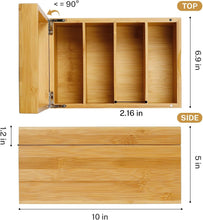 Load image into Gallery viewer, Spacious 4x6 Bamboo Index Card Box with Dividers - Organize 600 Cards Stylishly