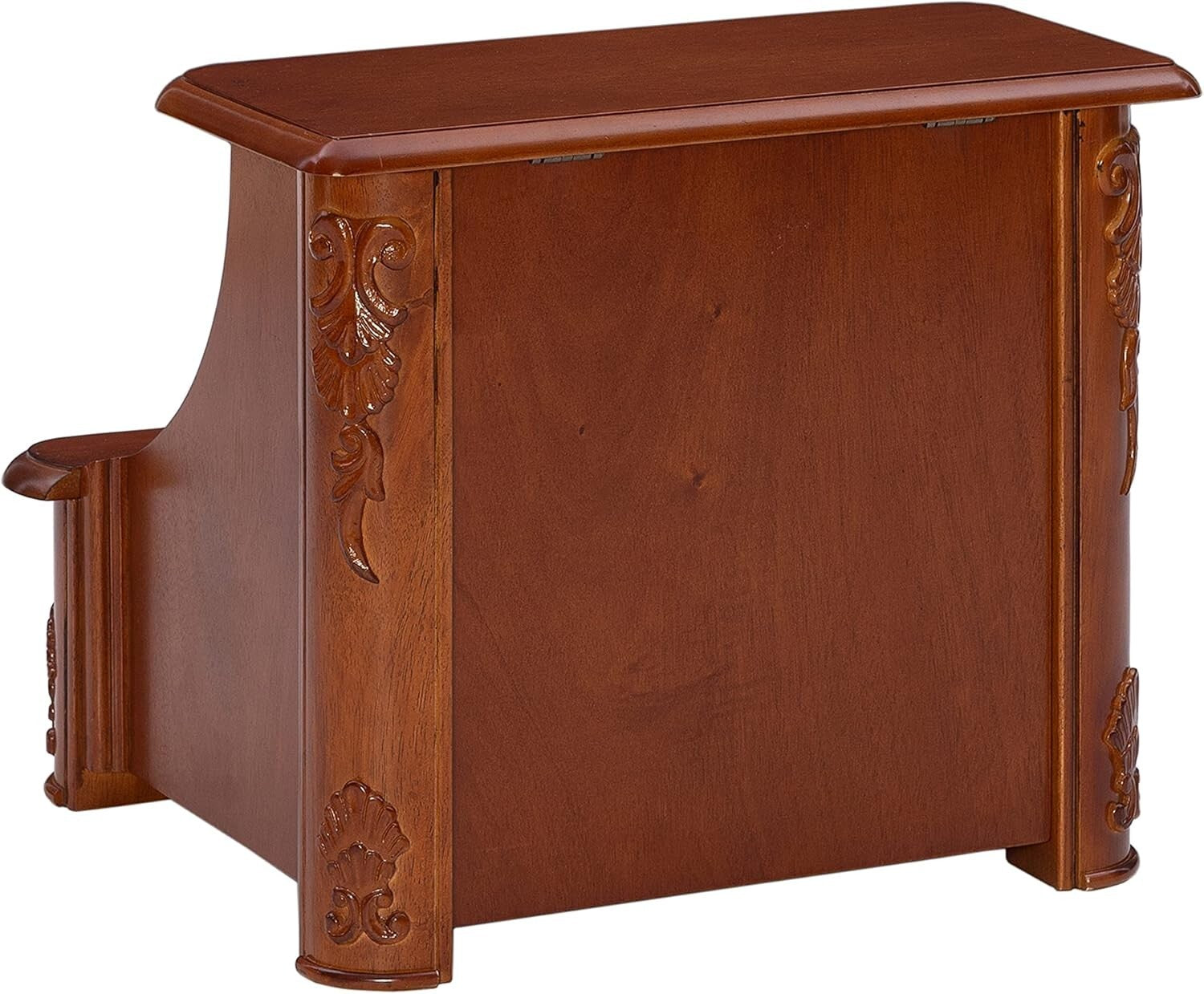 Compact Woodbury Mahogany Step Stool with Hidden Storage - Bedroom Elegance