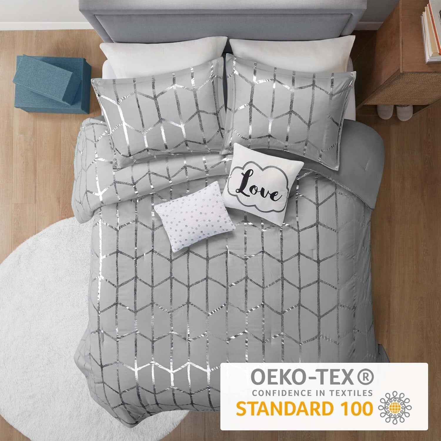 Trendy All-Season 5-Piece Comforter Set with Matching Shams & Decorative Pillows