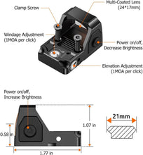 Load image into Gallery viewer, Universal Pistol Red Dot Scope with Adapter, 12 Brightness Settings, Lightweight