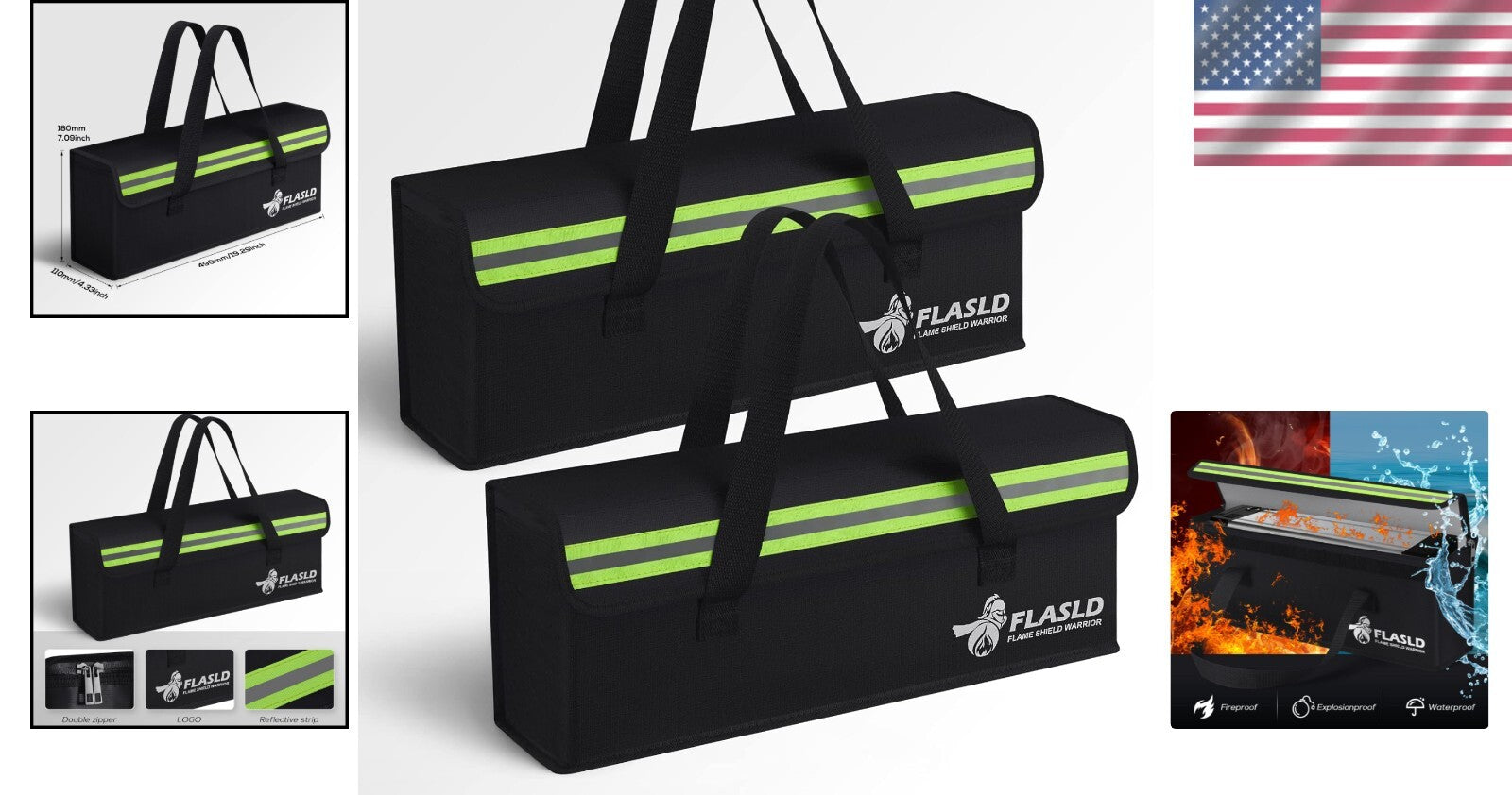 2-Pack Fireproof Lipo Battery Bag for Safely Storing Ebike Accessories - 19.3...