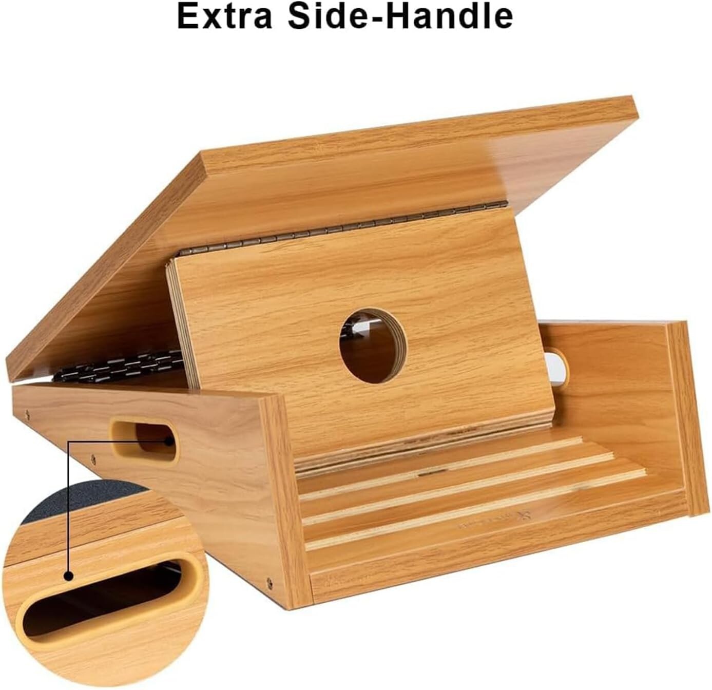 Versatile Incline Stretch Board with Side Handle for Safe Use - Durable Wood