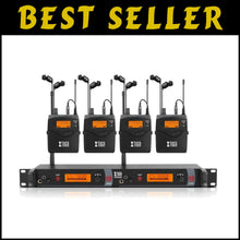 Load image into Gallery viewer, Professional UHF Wireless In-Ear Monitor System with 4 Bodypacks - 300 Ft Range