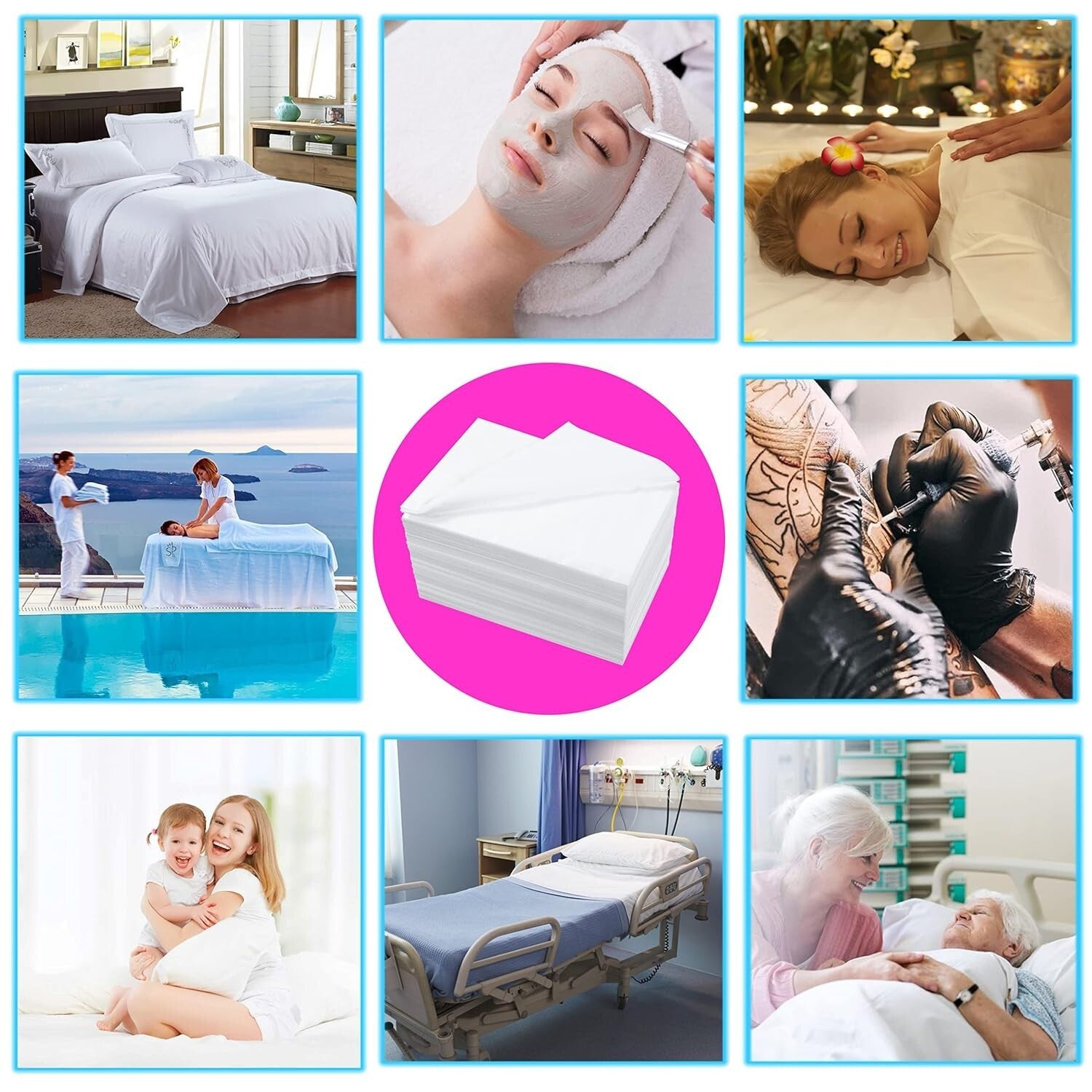 Breathable Waterproof Disposable Bed Sheets for Massage & Beauty Treatments