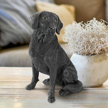 Load image into Gallery viewer, Hand-Cast Black Labrador Dog Sculpture: Memorial Figurine for Garden Lovers