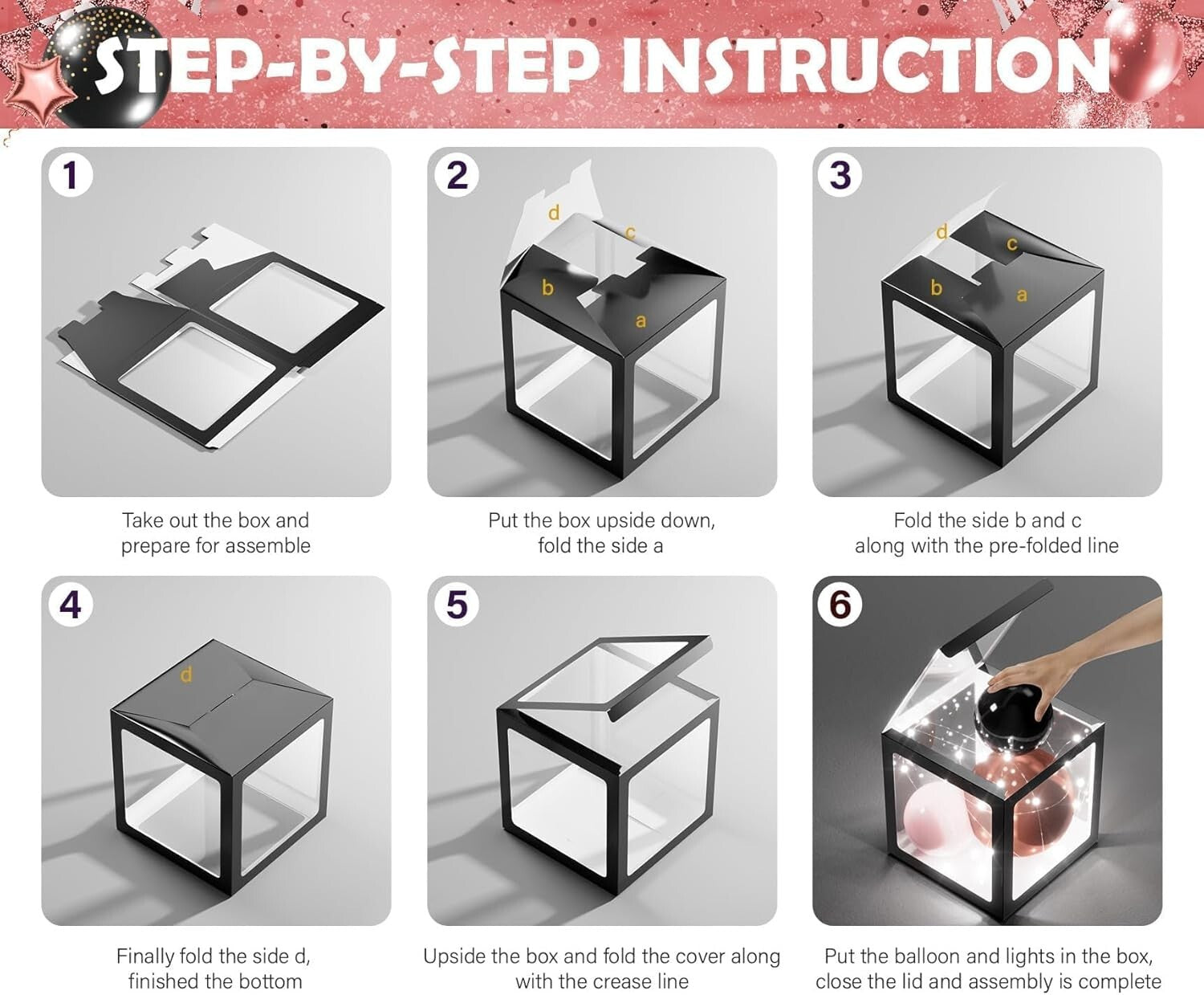 Class of 2025 Black Pink Graduation Decor Set - 86Pcs with LED Lights & Balloons