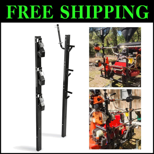 3 Place Locking Trimmer Rack Carrier with Weather-Resistant Steel Construction