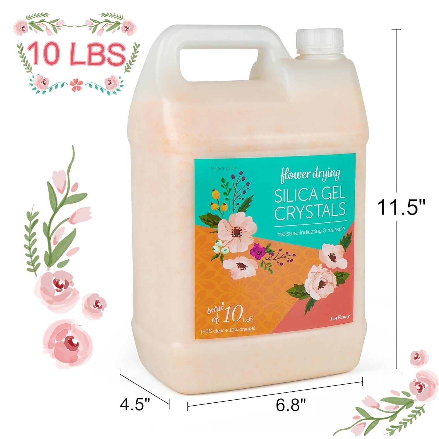 Effortless Flower Preservation with 10 LBS Color Indicating Silica Gel Crystals