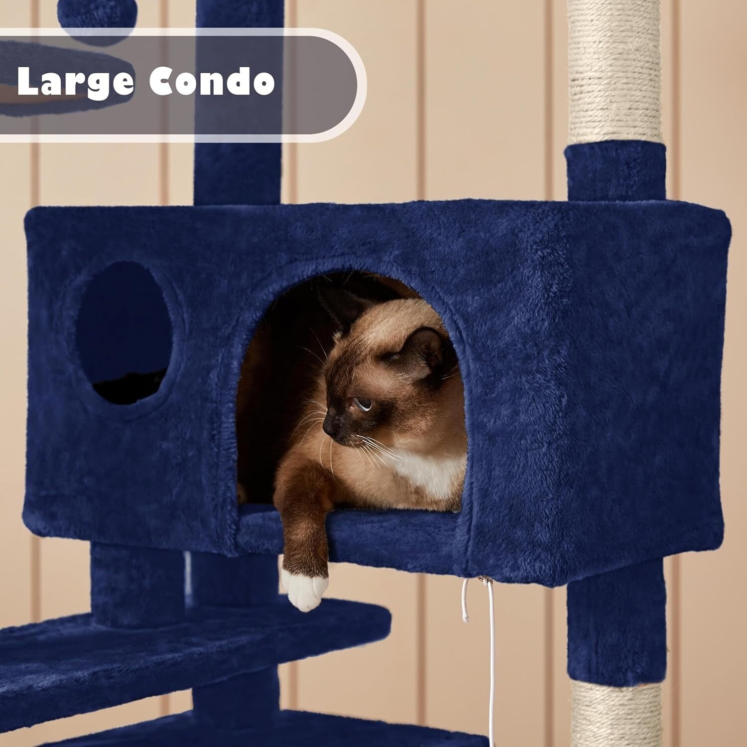 Elegant 54in Cat Tree Condo Tower with Perches and Scratch Posts for Kittens