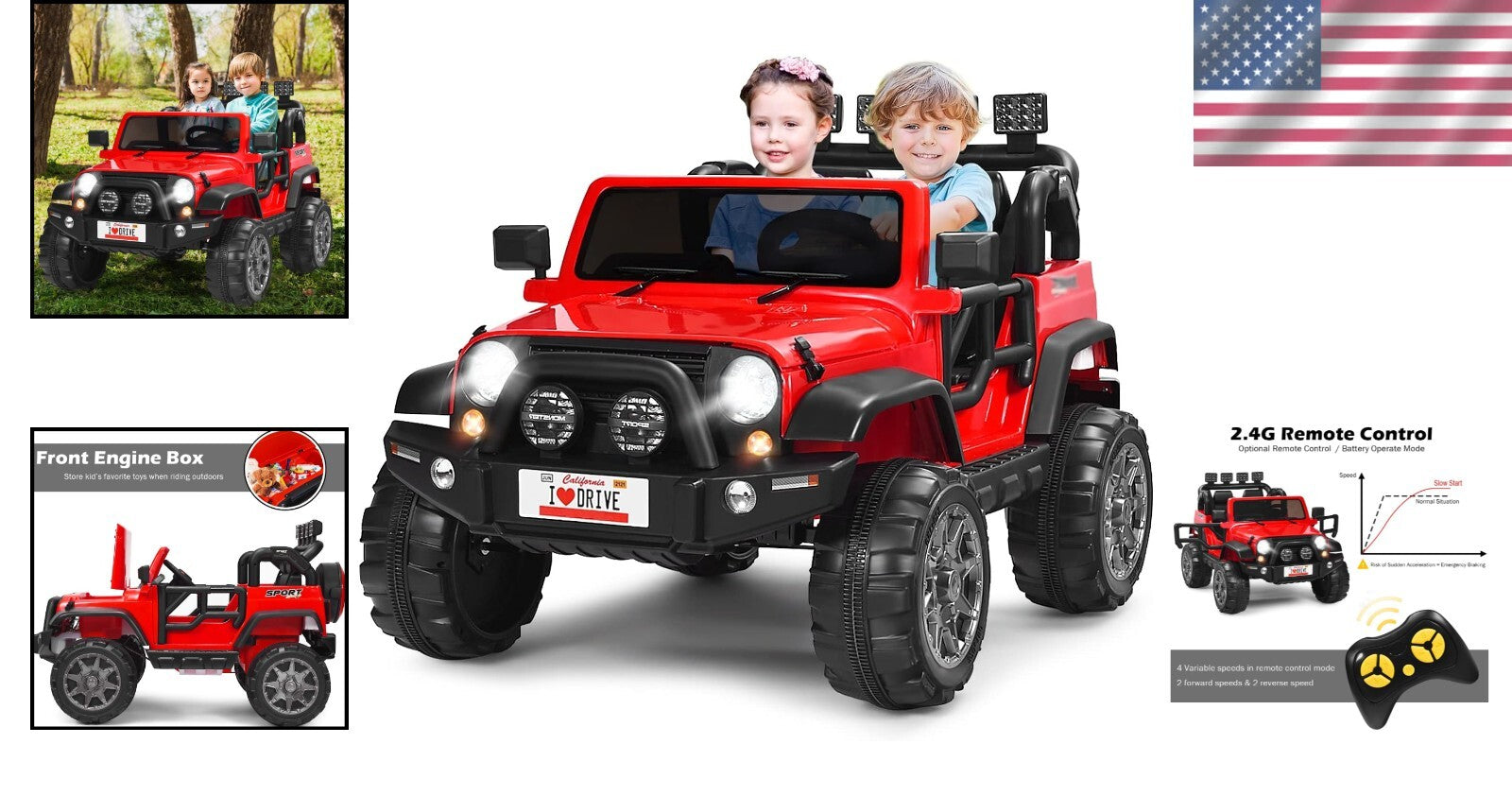 2-Seater Kids Ride-On Truck: 12V Battery Electric Vehicle with Remote Control